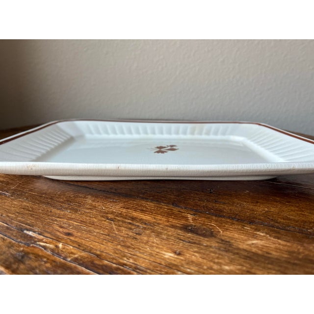 Ceramic Antique Wedgwood England Tea Leaf Pattern Royalstone Ironstone Platter For Sale - Image 7 of 7