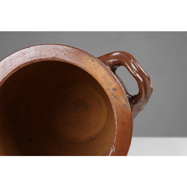 Brown Large Glazed Brown Ceramic Pot, Belgium, 1800s For Sale - Image 8 of 12
