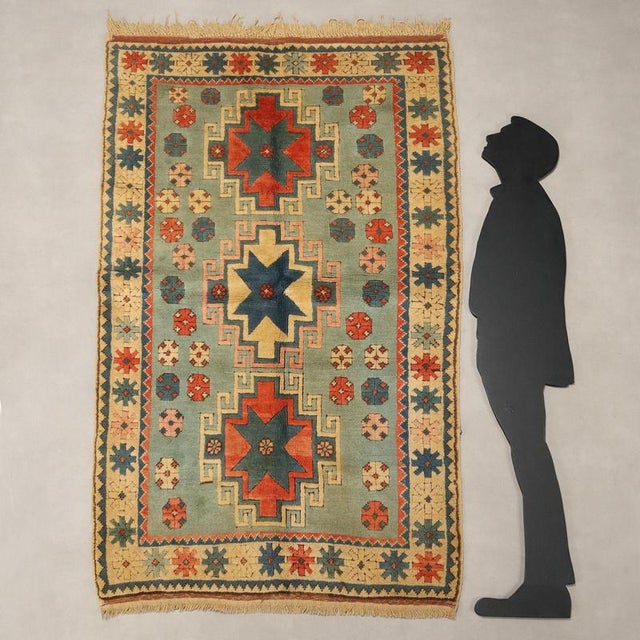 Kars rug in wool, large knot, hand-made. This piece is attributed to the mentioned designer/maker. It has no attribution...