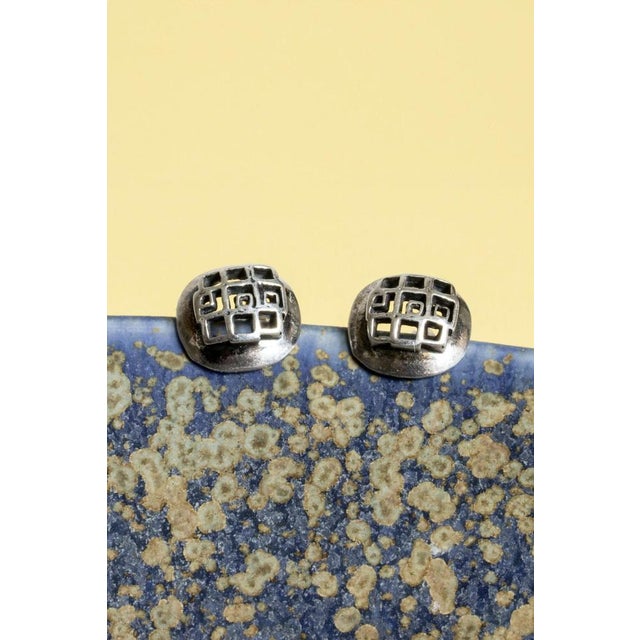 Mid-Century Modern Mid-Century Silver Earrings by Liisa Vitali, 1970s, Set of 2 For Sale - Image 3 of 6