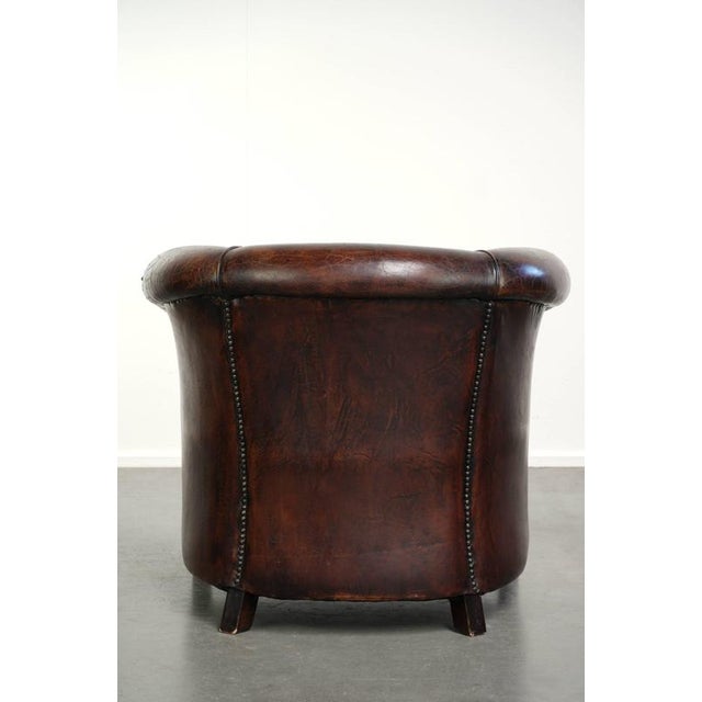 Vintage Sheepskin Club Armchair For Sale - Image 4 of 14