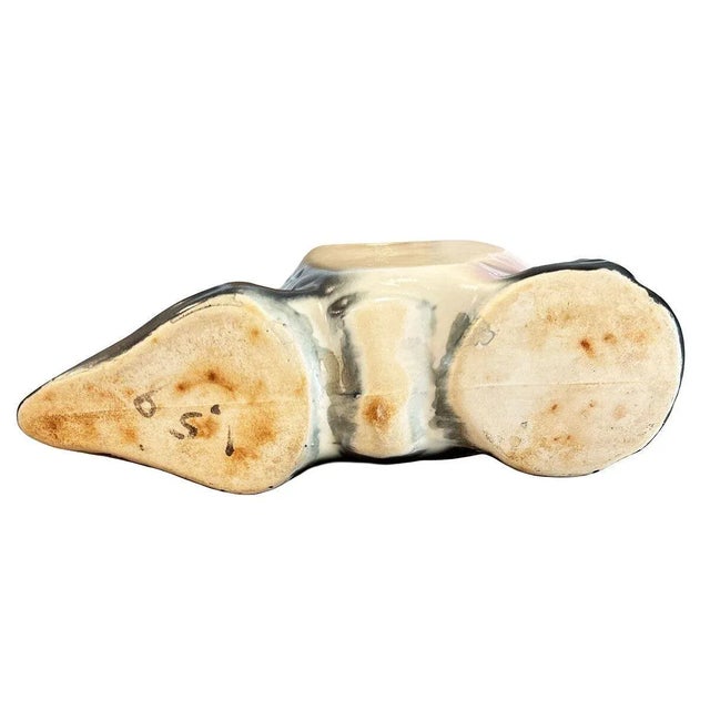 Mid-Century California Pottery Pink & Black Ceramic Angel Fish Pocket Planter For Sale In Los Angeles - Image 6 of 6