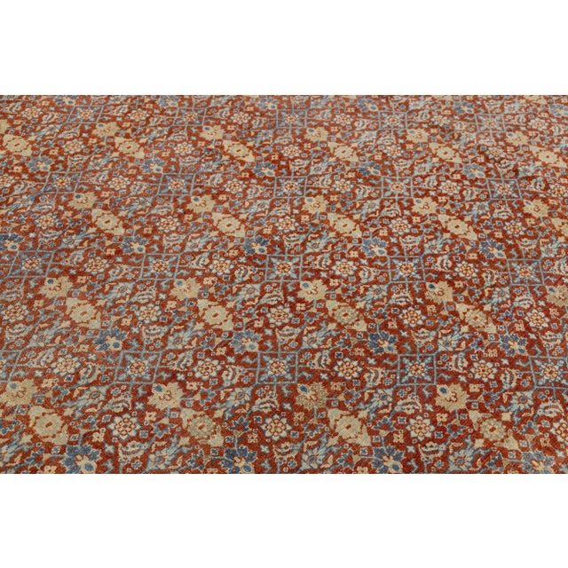 Textile 10 X 13 Antique Tabriz Red Handmade Persian Wool Rug With Allover Pattern For Sale - Image 7 of 9