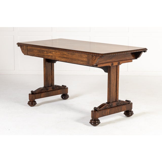 Antique English Regency Rosewood Library Table, 1800s For Sale - Image 10 of 10