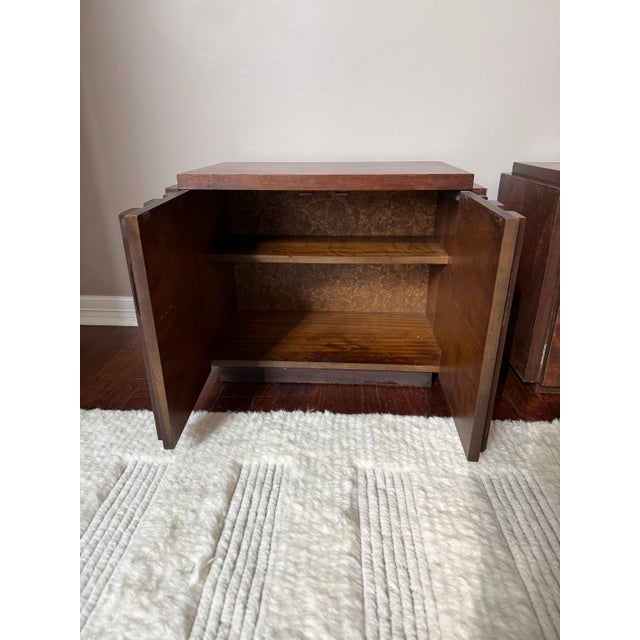 Vintage 1970s Attributed to Lane Staccato Brutalist Side Tables / Nightstands Pair For Sale - Image 11 of 12