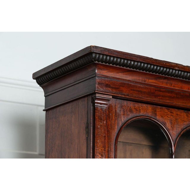 Brown Large Regency Mahogany English Glazed Secretaire Bookcase, 1820s For Sale - Image 8 of 18