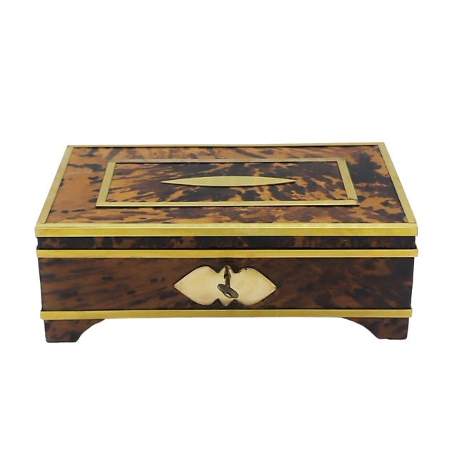 Wood and Brass Jewelry Box, 1950s For Sale - Image 14 of 14
