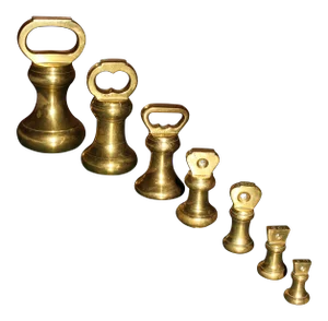 Brass Bell Form Weights - Set of 7