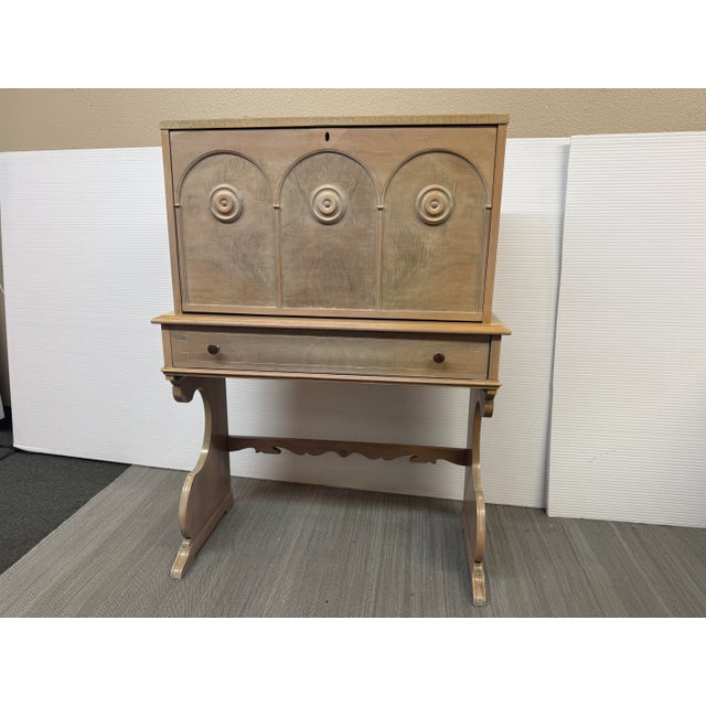 Spanish Baroque Style Drop Front Desk, Vintage For Sale - Image 9 of 12