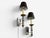 Tommi Parzinger, Large Wall Sconces, Chromed Steel, Brass, Fabric, Usa, 1950s For Sale In New York - Image 6 of 11