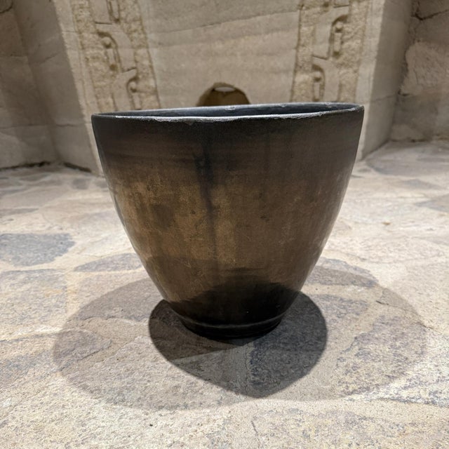 1960s Black Pottery Metallic Planter Style Fantoni For Sale - Image 11 of 12