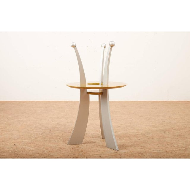 Silver Metallic Orchid Wood Frame Side Table by Massimo Morozzi for Archizoom, 1980s For Sale - Image 3 of 15