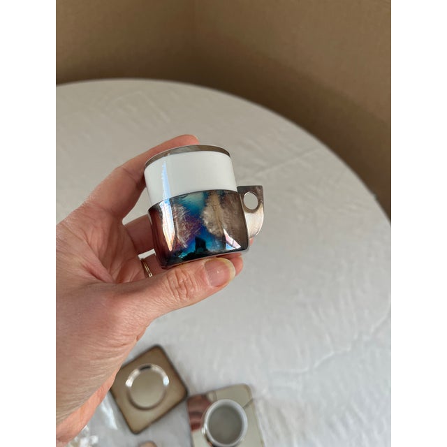 1960s Mid 20th Century Modern Wolff Demitasse Cup and Saucer Set - Set of 4 For Sale - Image 5 of 8