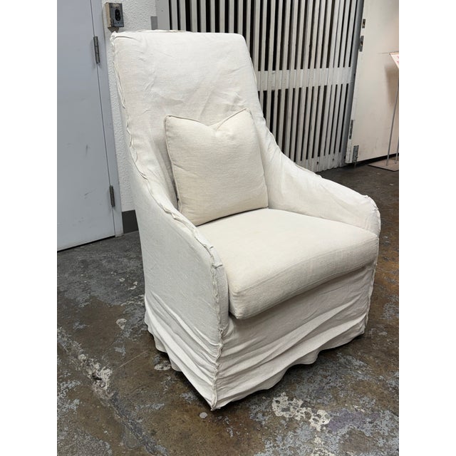 Coastal Verellen Norah Slipcover Swivel Glider For Sale - Image 3 of 12
