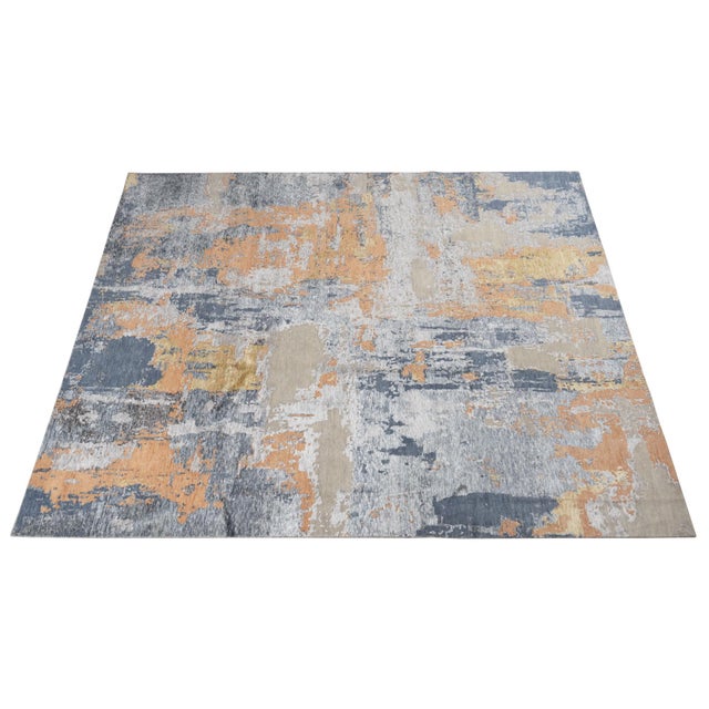 Abstract Hand-Knotted Rug in Bamboo, Silk and Wool, 2010s For Sale - Image 3 of 8