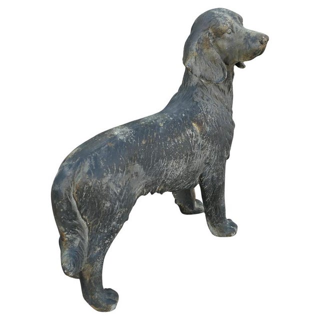 French Hunting Spaniel Standing Statue, 1920s For Sale - Image 11 of 11