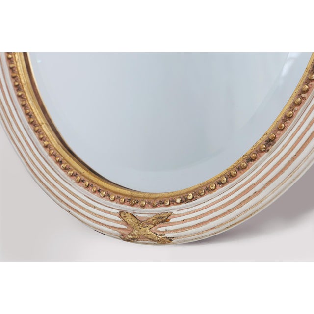 Baroque Louis XVI Baroque Style Mirror in Carved Wood, France, 1950s For Sale - Image 3 of 12