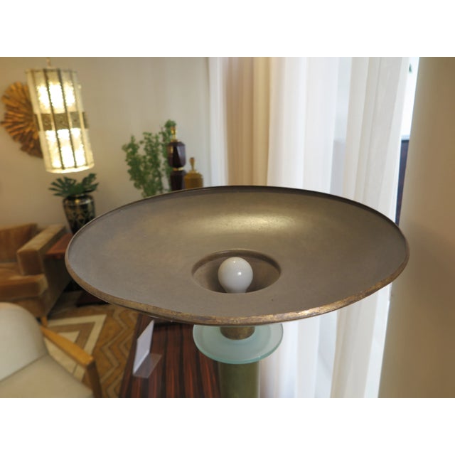 1930s Green and Gold Leaf Floor Lamp, France For Sale In Los Angeles - Image 6 of 8