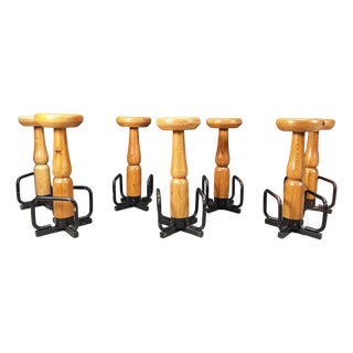Mid-Century Brutalist Bar Stools, 1960s, Set of 7 For Sale