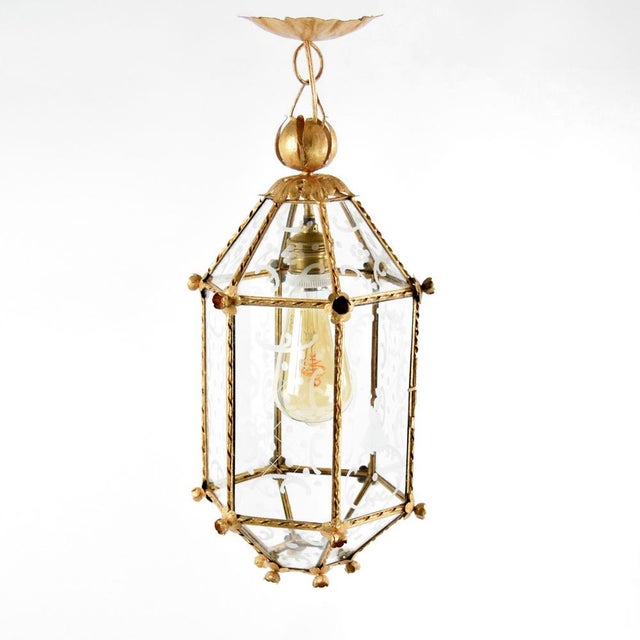 Antique Art Nouveau Lantern For Sale - Image 5 of 9