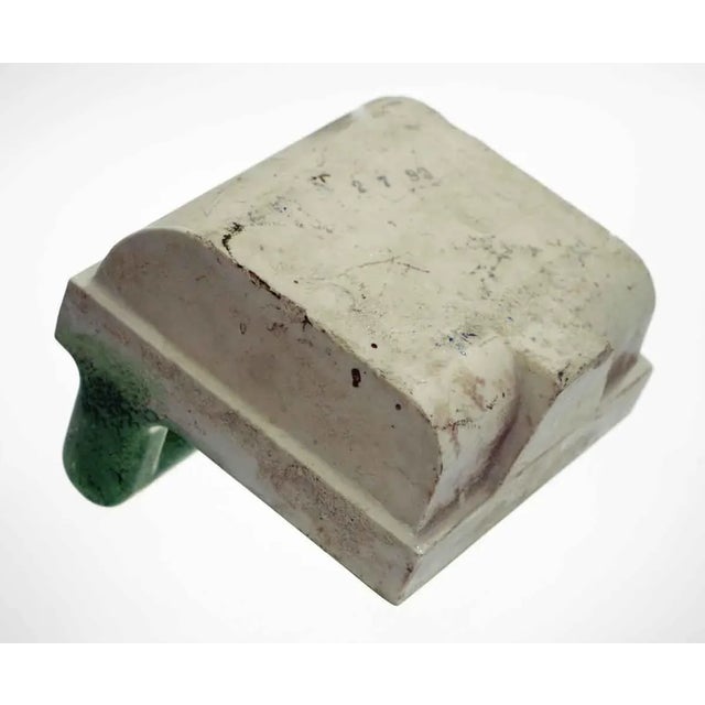 Vintage Green Marbleized Ceramic Flush Mount Soap Dish For Sale - Image 6 of 7