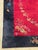 Antique Chinese Art Deco Red and Navy Blue Floral Wool Rug For Sale In Los Angeles - Image 6 of 7