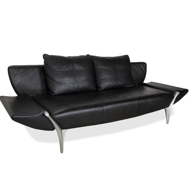 Black 1600 Two-Seater Sofas with Ottoman from Rolf Benz, Set of 3 For Sale - Image 8 of 18
