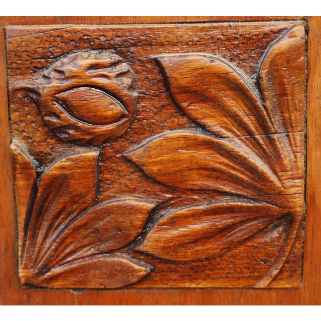Antique Art Nouveau Cherry Wood Entrance Chest, 1900s For Sale - Image 11 of 12
