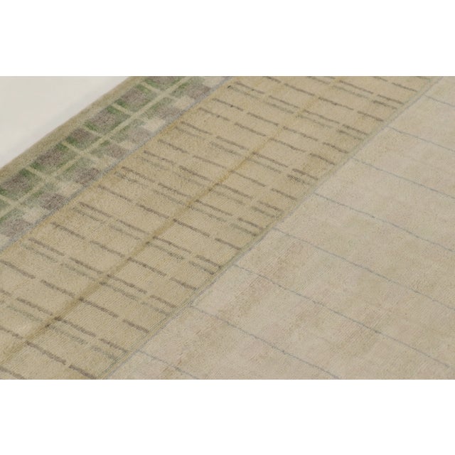 Art Deco Contemporary Art Deco Style Geometric Beige Wool Rug by Rug & Kilim, India For Sale - Image 3 of 11