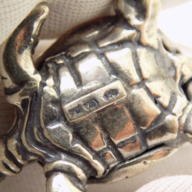 Silver Vintage Italian Genuine Silver 800 Sea Turtle Dollhouse Miniature by Arezzo Tuscany Silversmiths, 1980s For Sale - Image 8 of 12