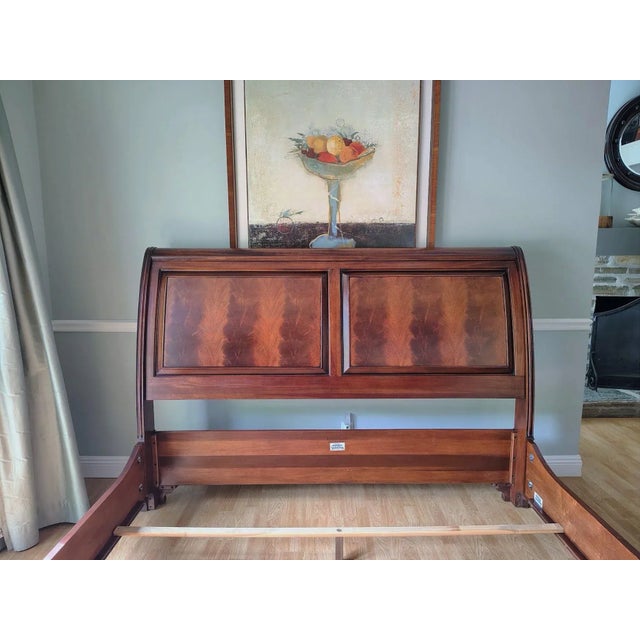 Traditional Ethan Allen Cal King Somerset Mahogany Sleigh Bed For Sale - Image 3 of 18