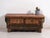 Low kang table with two drawers in elm wood and polychrome decoration, originating from shanxi province in northern china...