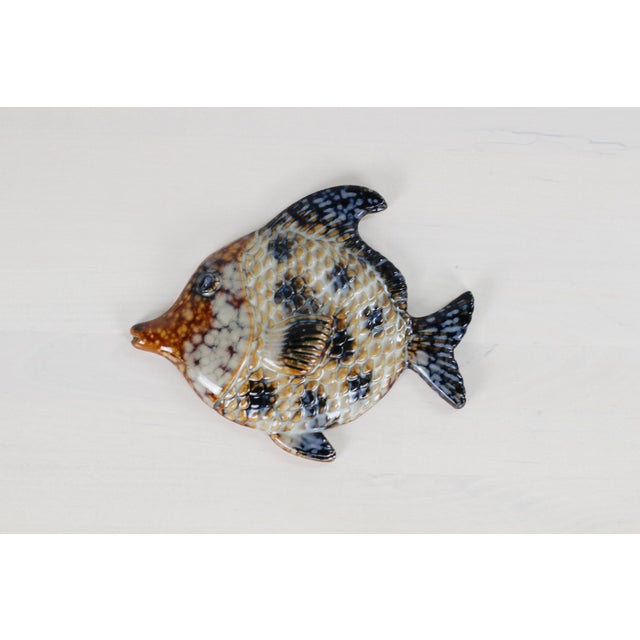 Set of 3 Mid-Century French Majolica Fish Wall Plaques | Mid-Century Vallauris Pottery For Sale - Image 13 of 18