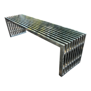 1970s Milo Baughman Style Chrome Slat Bench
