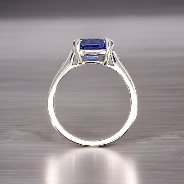 2010s Natural Tanzanite Diamond Ring 6.5 14k WG 2.05 TCW Certified For Sale - Image 5 of 12