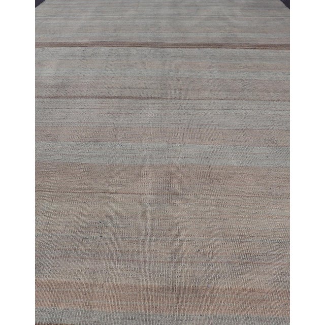 Tribal Vintage Turkish Kilim Rug With Earthy Pastel Stripes 5'0 X 8'11 For Sale - Image 3 of 10