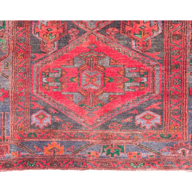 Burgundy Mid-20th Century Persian Mazleghan Rug For Sale - Image 8 of 15