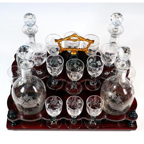 French Napoleon III Cave a Liqueur Travel Bar, 1870s-1880s, Set of 21 For Sale - Image 5 of 9