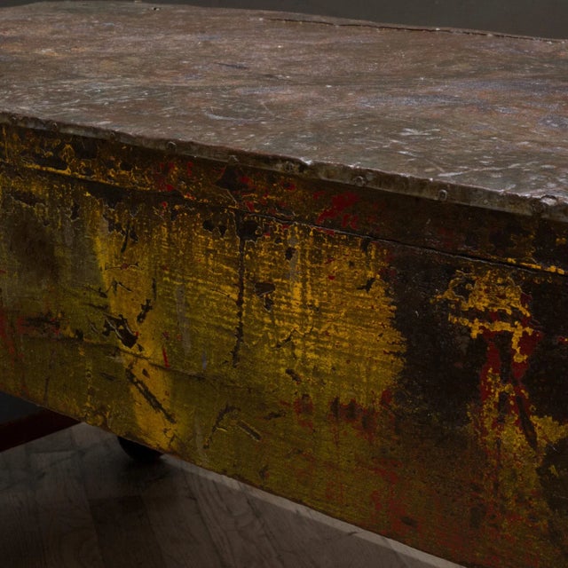 Early 20th C. Factory Rolling Worktable/Cart C.1930 For Sale - Image 4 of 10