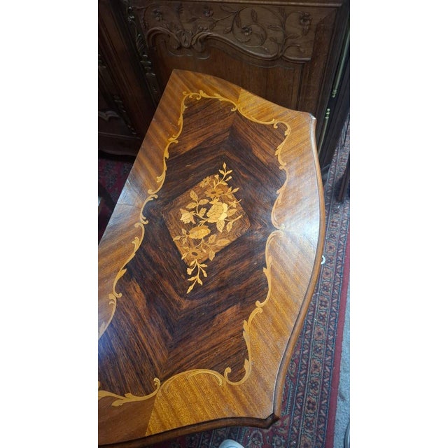 Louis XV Style Marquetry Chest of Drawers, 1950 For Sale - Image 9 of 10