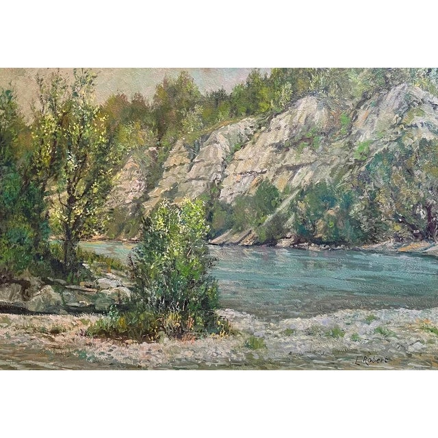 Leopold Robert, Riverbank, Oil on Wood For Sale - Image 11 of 11