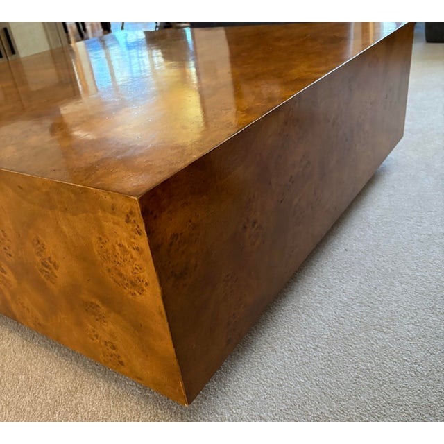 1950s MCM Large Burl Wood Coffee Table For Sale - Image 5 of 9