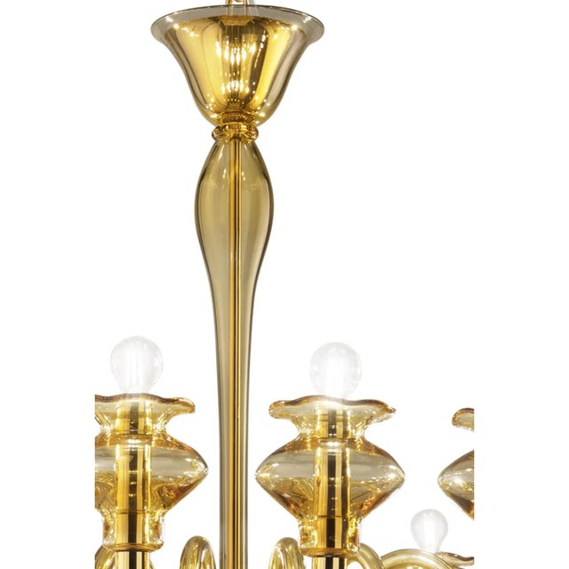 Contemporary Amber Murano Glass Chandelier by Simoeng for Simoeng For Sale - Image 3 of 7