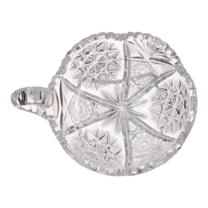 1920s American Brilliant Cut Glass Nappy Hobstar Snowflake Pattern