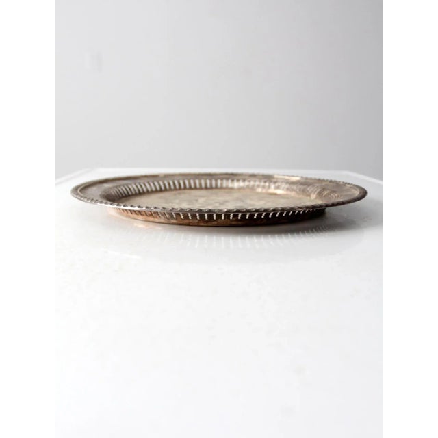 Shabby Chic Antique Gorham Silver on Copper Tray For Sale - Image 3 of 7