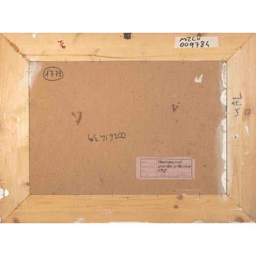Paolo La Motta, Crushing, 1996, Mixed Media Painting on Board For Sale - Image 3 of 4