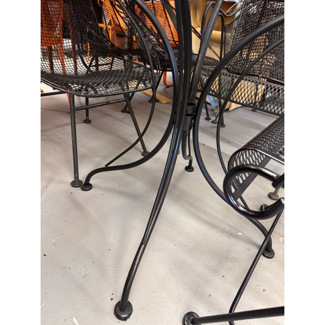 Mid-Century Outdoor Iron Attributed to Salterini Round 48" Dining Table For Sale - Image 9 of 12