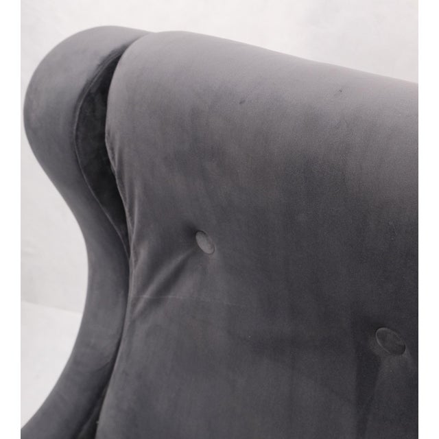 Pair Italian Mid-Century Modern Brass Legs Grey Arm Lounge Chairs For Sale - Image 13 of 17