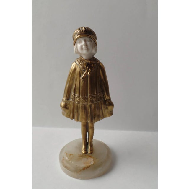 1920s Demetre Chiparus Young Girl in Hat Figurine For Sale - Image 9 of 9