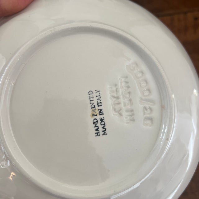 Mid 20th Century Vintage Italian Ceramic Majolica Seafood Dinner Bowls- Set of 5 For Sale - Image 5 of 6